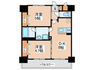 ｴｽﾃﾑﾌﾟﾗｻﾞ難波WESTⅡﾌﾟﾚﾃﾞｨｱ906の物件間取画像